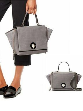 kate spade varrick street exotic gray Abbie top-handle satchel